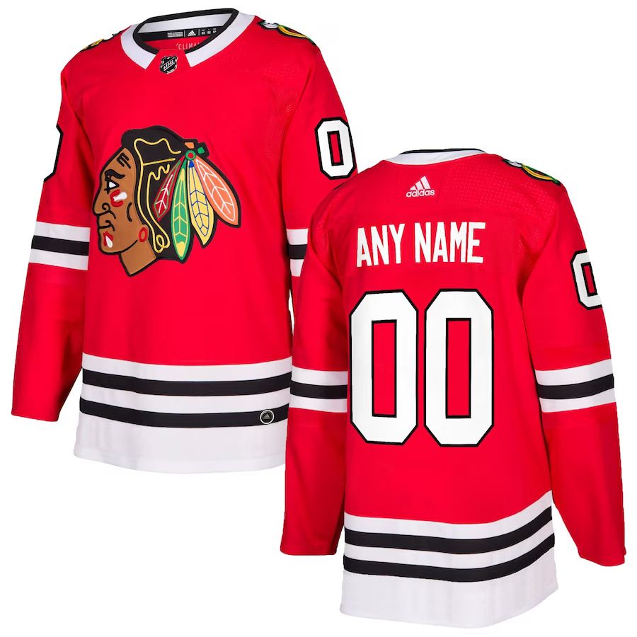 Men Chicago Blackhawks adidas Red Authentic Custom NHL Jersey